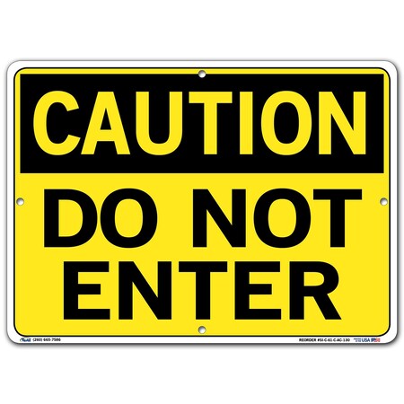 Vestil Aluminum Composite Sign, 10-1/2" H, 14-1/2" WW, Rectangle, English, SI-C-61-C-AC-130 SI-C-61-C-AC-130